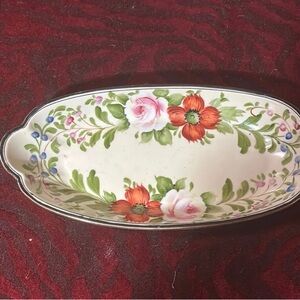 Vintage Noritake platter Antique Noritake China Plate: 1920s Art Deco Floral